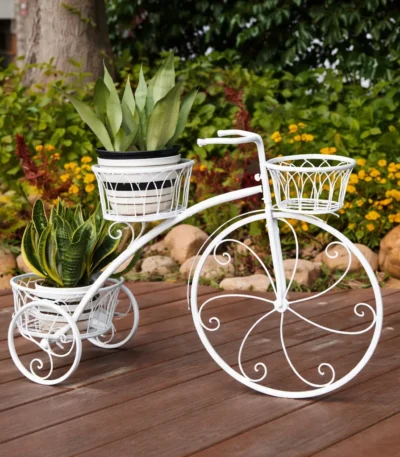Metal Tricycle Planter Stand for Garden & Home Décor